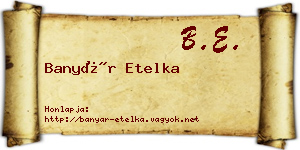 Banyár Etelka névjegykártya